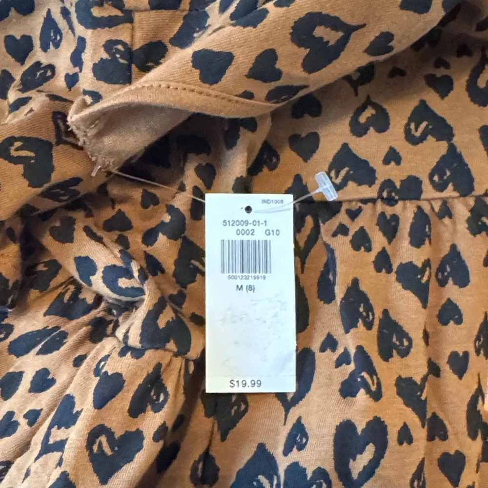Old Navy Kids Tan and Black Heart Pattern Dress
